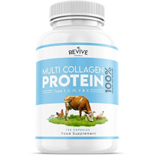 Multi Collagen Protein Capsules - Types I, II, III, V & X - Hydrolysed Grass Fed Bovine, Wild Caught Marine & Free-Range Chicken, Made with Hyaluronic