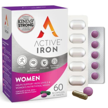 Active Iron Women with Active Multivitamin | 30 Iron Capsules & 30 Active Multivitamins | Iron Supplement | High Strength B Vitamins |