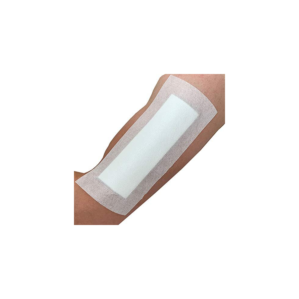 Pack of 25 Adhesive Wound Dressings - Suitable for cuts and grazes, Diabetic Leg ulcers, Venous Leg ulcers, Pressure Sores (100mmx200mm)