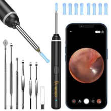 VITCOCO 1920P Ear Camera Otoscope – 6 LED, 3mm Visual Scope, IP67 Waterproof, iPhone/iPad/Android Compatible + 7pc Cleaning Kit