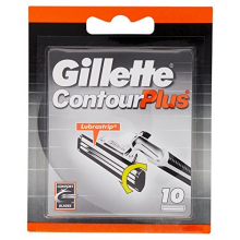 Contour Plus Razor Blades Men, Pack of 10 Razor Blade Refills with Lubrastrip and Comfort System, Packaging May Vary