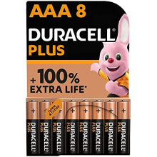 Plus AAA Batteries (8 Pack) - Alkaline 1.5V - Up To 100% Extra Life - Reliability For Everyday Devices - 0% Plastic Packaging - 10 Year Storage - LR03