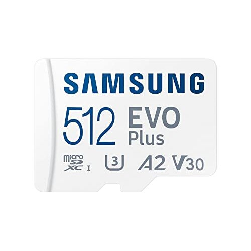 Evo Plus microSD SDXC U3 Class 10 A2 Memory Card 130MB/s with SD Adapter 2021 (512GB)