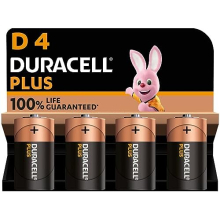 Plus D Batteries (4 Pack) - Alkaline 1.5V - 100% Life Guaranteed - Reliability For Everyday Devices - 0% Plastic Packaging - 10 Year Storage - LR20