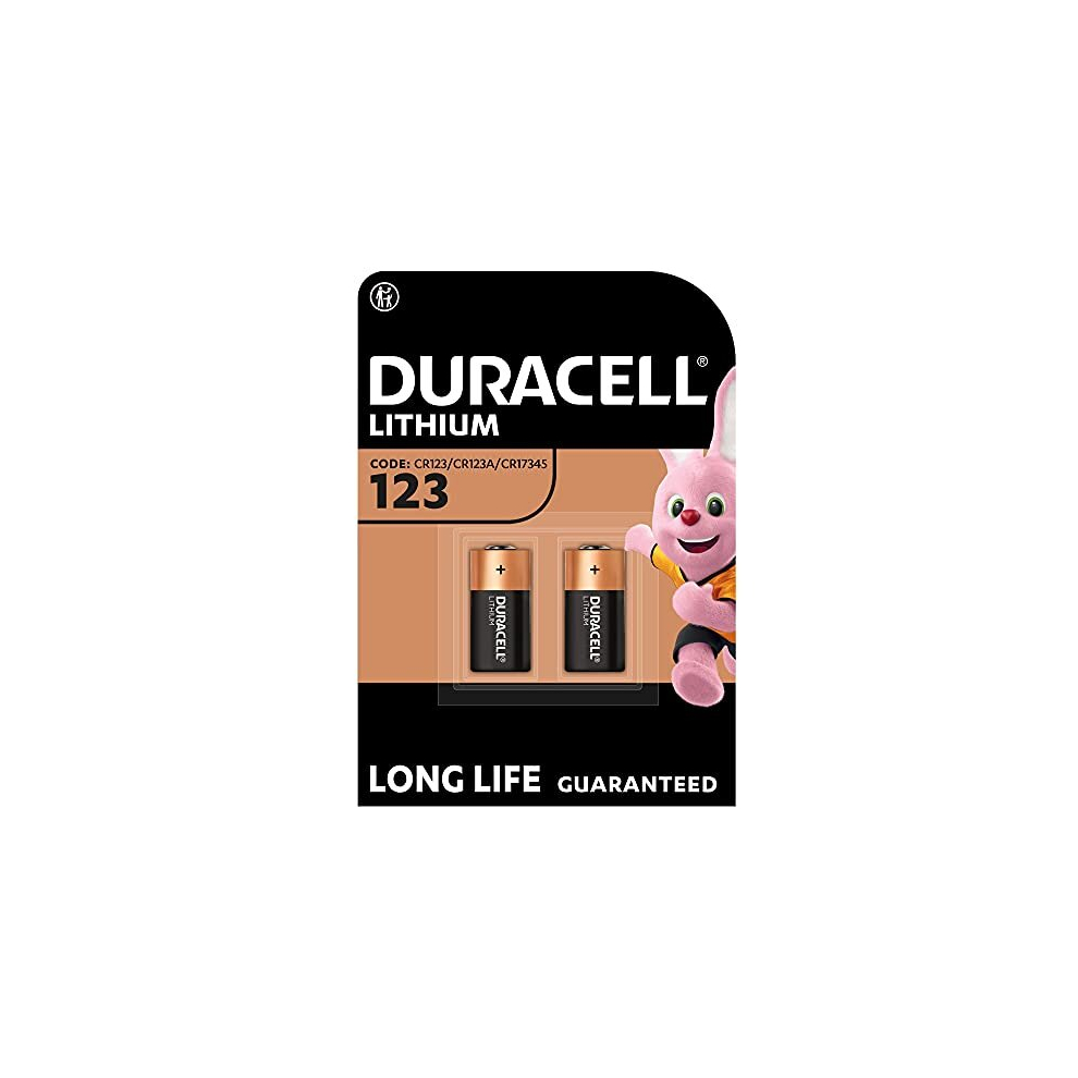 High Power Lithium 123 Battery 3V, pack of 2 (CR123 / CR123A / CR17345) designed for use in Arlo cameras, sensors, keyless locks, photo flash and