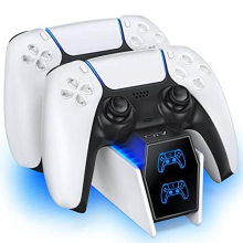 PS5 Charging Station, 2H Fast PS5 Controller Charger for Playstation 5 Dualsense Controller, Upgrade PS5 Charging Dock with 2 Types of Cable, PS5