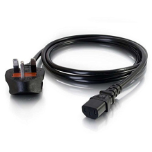 88513 2 Metre UK Power Cable (IEC320C13 to BS 1363) 6 Foot Kettle Lead/Power Cord, Black