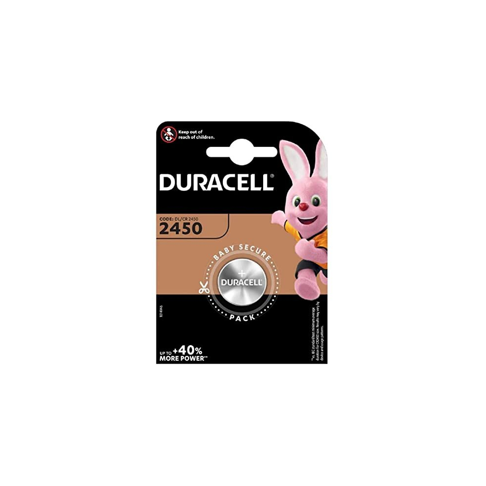 Two (2) X Duracell CR2450 Lithium Coin Cell Battery 3v Blister Packed