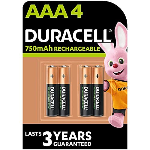 Duracell Rechargeable AAA 750 mAh Batteries, pack of 4