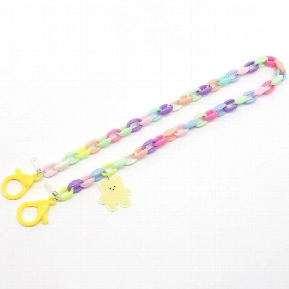 Multicoloured Kids Glasses Chain Acrylic Sunglasses Lanyard Holder Mask Strap Lovely Cartoon Bear Charm Eyewear Chain Hang On Neck