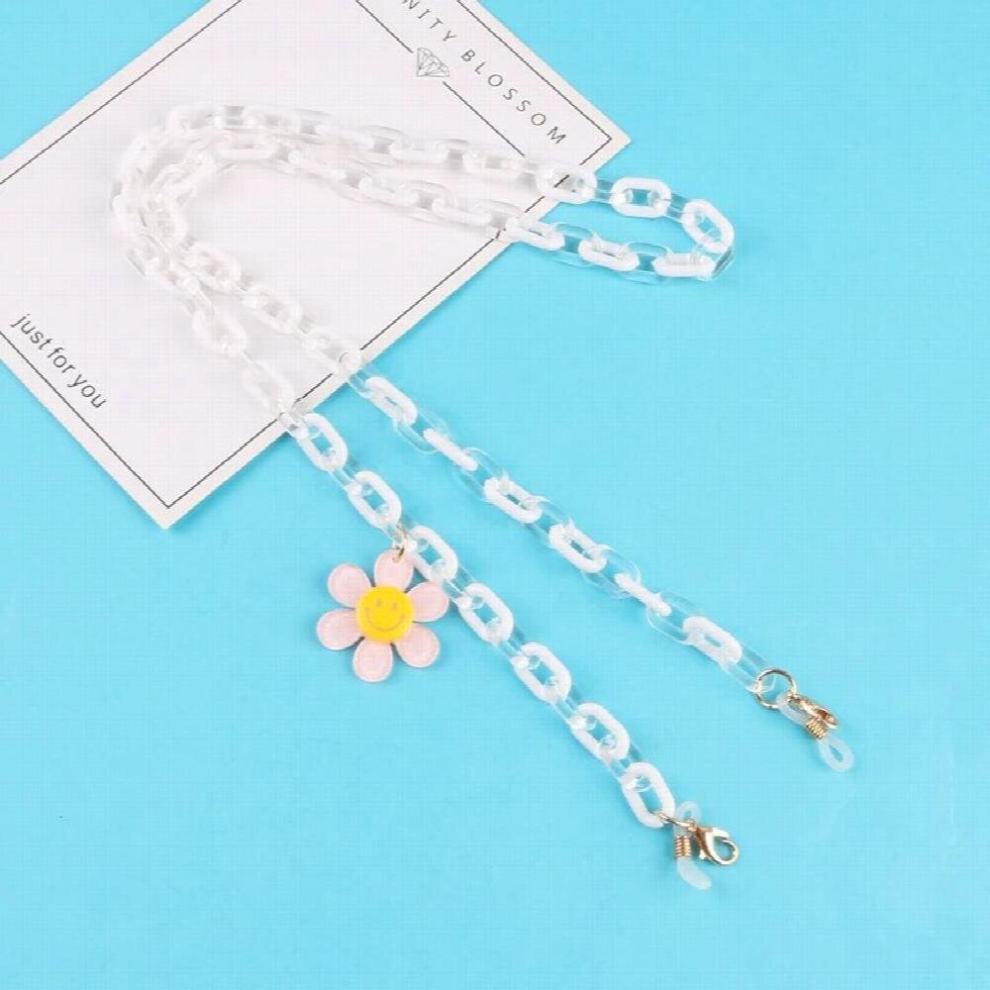 Eyeglasses Chain Anti-lost Flower Charm Face Mask Chain Acrylic Sunglasses Reading Glasses Lanyard Holder Strap