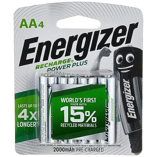 Energizer Rechargeable Battery AA, Recharge Power Plus, 4 Pack