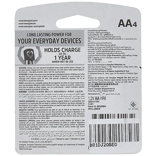 Energizer Rechargeable Battery AA, Recharge Power Plus, 4 Pack 1