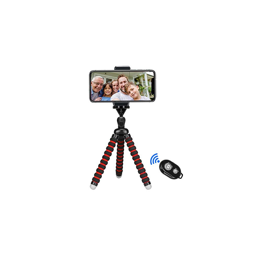 Phone Tripod, Tabletop Travel Portable and Flexible Camera Stand Holder with Wireless Remote and Universal Clip (7.58 inch)