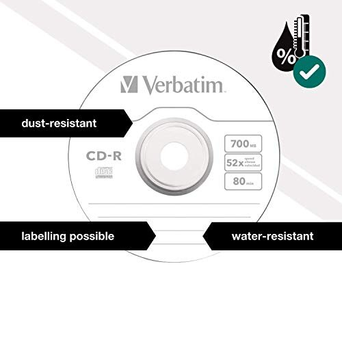 Verbatim 43411 700MB 52x Extra Protection CD-R - 100 Pack Spindle 2