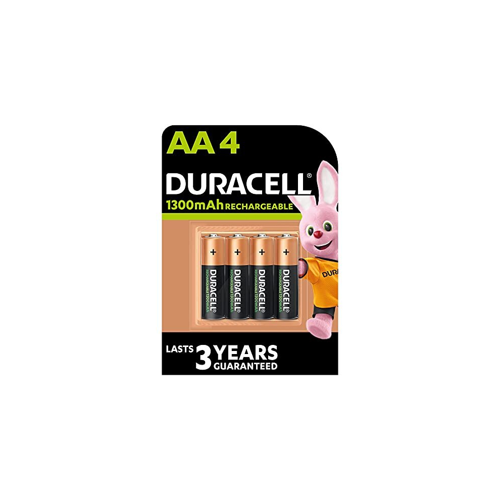 AA Rechargeable Batteries (Pack of 4), 1300 mAh NiMH, 2000 cycles, pre-charged, Long Lasting Power