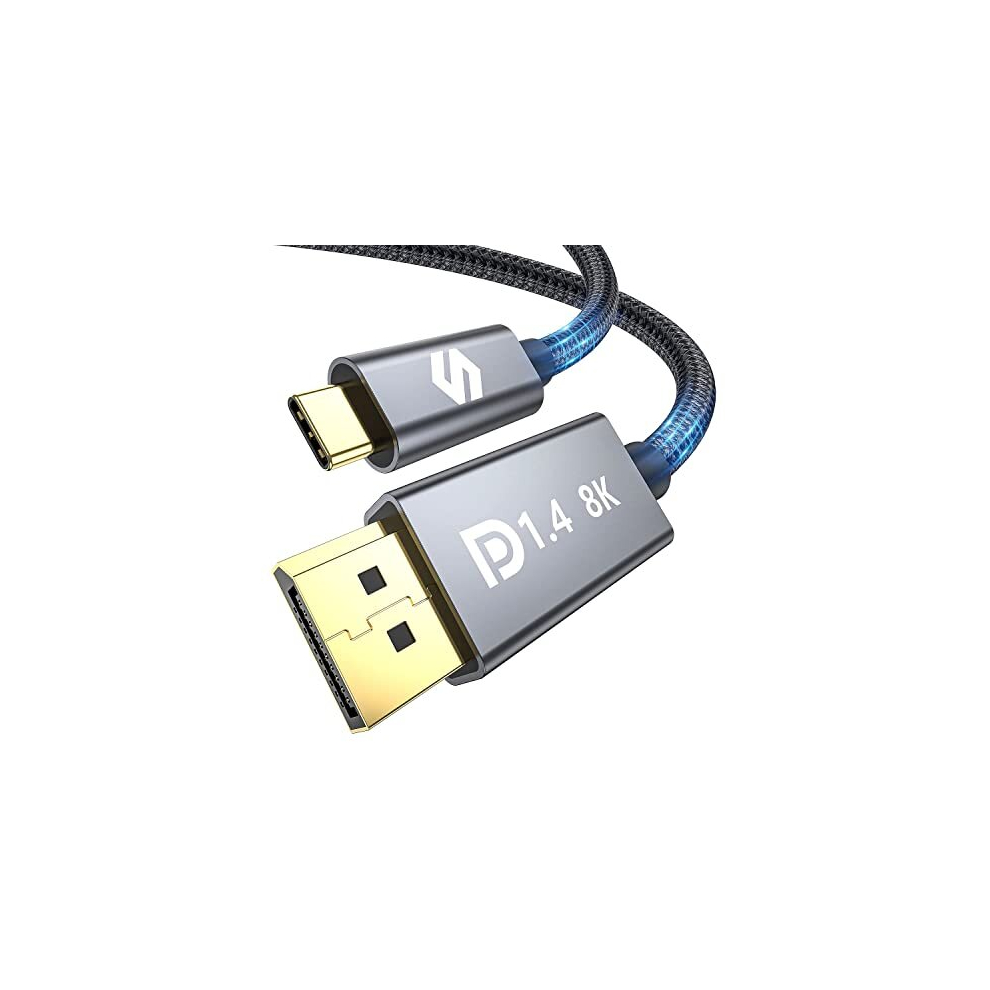 USB C to DisplayPort 1.4 Cable [8K@60Hz, 5K@60Hz, 4K@144Hz/120Hz, 2K@240Hz] Thunderbolt 3/4 to DP 1.4 Cable 6ft/2m 32.4Gbps, Compatible for Mac Studio