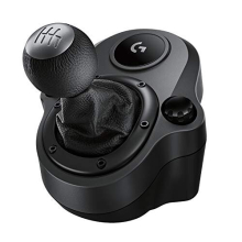 Driving Force gear lever for G923, G29 or G920, 6 gears, Push Down reverse gear, steel and leather, black