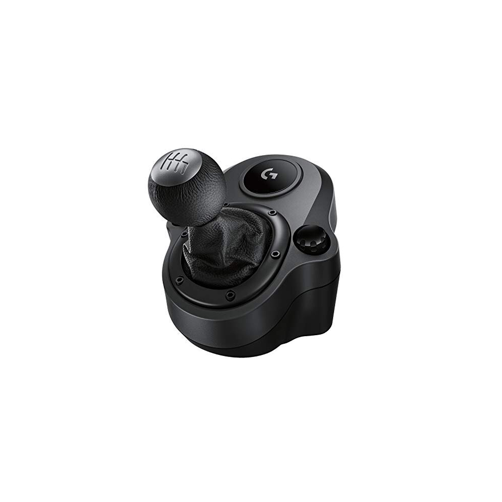 Driving Force gear lever for G923, G29 or G920, 6 gears, Push Down reverse gear, steel and leather, black