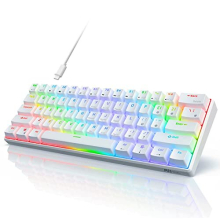 RK61 Wired 60% Mechanical Gaming Keyboard RGB Backlit Ultra-Compact Hot-Swappable Red Switch White