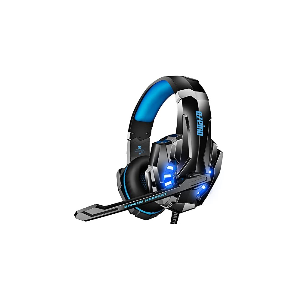 Gaming Headset for PS4 PS5 3D Surround Sound Noise Cancelling Headphones with Microphone for PC Xbox One Switch with LED Light