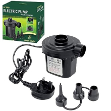 Green Haven AC Electric Air Pump - 150W, 240V, Quick Inflate/Deflate with 3 Nozzles for Inflatables, Pools & Air Beds