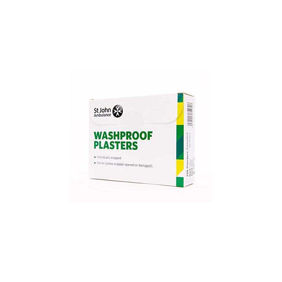 St John Ambulance Assorted Washproof Plasters - Pack Of 100