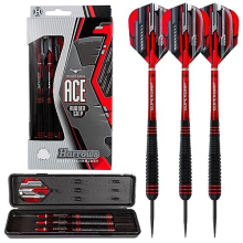 Ace Rubber Brass Steel Tip Darts Set 20g, 22g, 24g & 26g - Includes Supergrip Shafts, Micron Marathon Flights & Travel Case (24 g)