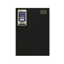 A4 2024 Day a Page Diary | 2024 Hard Backed Cover & Ribbon Marker Daily Planner, Journal And Day to Page Diary with Full Page Saturday and Sunday for
