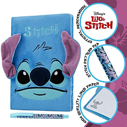 Stitch Notebook, Lilo and Stitch Gift Box A5 Plush Notebook and Pen on
