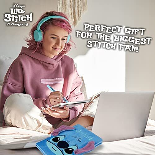 Disney Stitch Notebook, Lilo and Stitch Gift Box A5 Plush Notebook and Pen 2