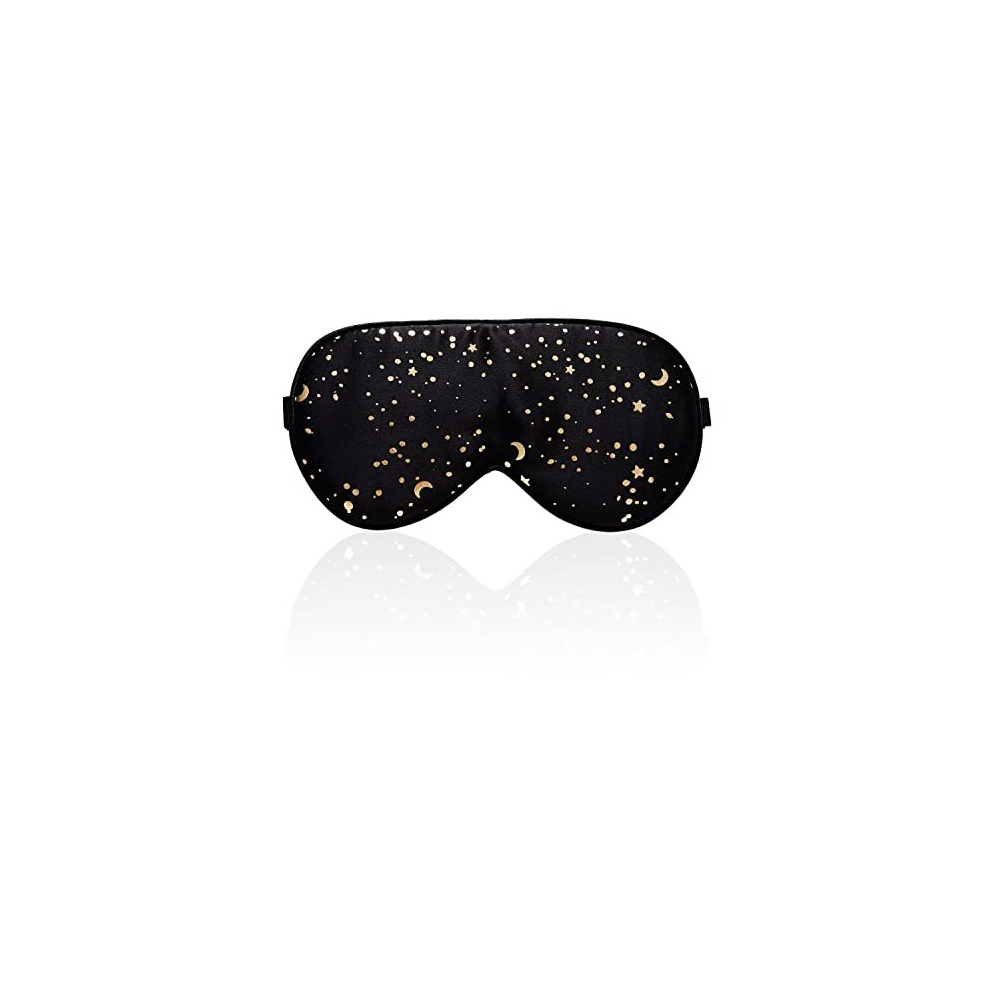 Townssilk 100% Silk Sleep Mask With Adjustable Strap,Comfortable And Super Soft Eye Mask Ultimate Sleeping Aid,Blindford Golden Moon