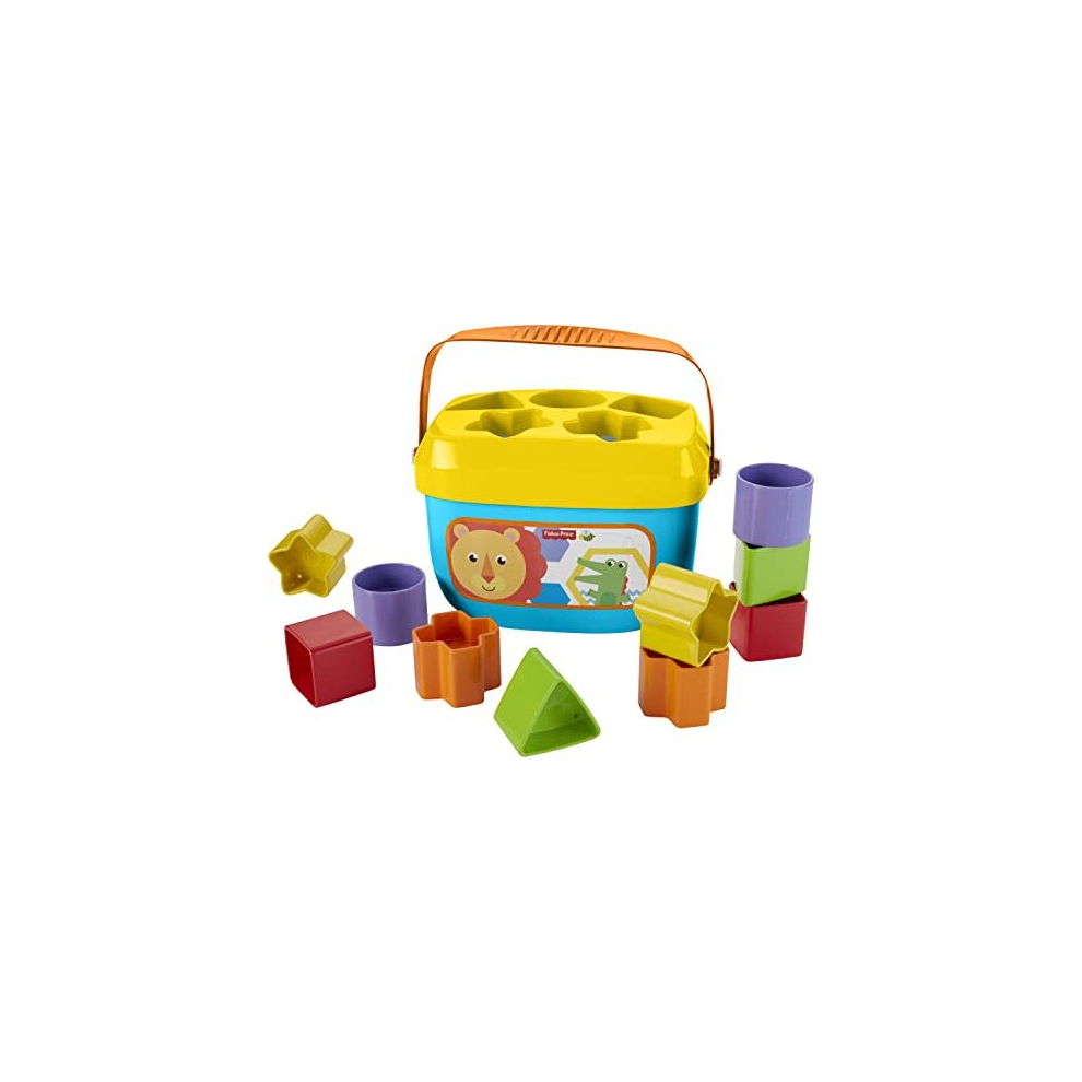 Stacking Toy Baby's First Blocks Set of 10 Shapes for Sorting Play for Infants Ages 6+ Months, FFC84