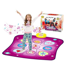 Dance Mat Toys for Girls, Play Mat with LED Lights, Adjustable Volume, 3 Game Modes, Built-in Music, Dance Game Pad Toy Christmas Birthday Gifts for 3