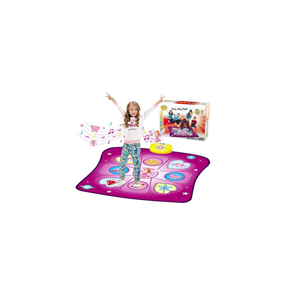 Dance Mat Toys for Girls, Play Mat with LED Lights, Adjustable Volume, 3 Game Modes, Built-in Music, Dance Game Pad Toy Christmas Birthday Gifts for 3