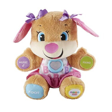 Laugh & Learn Smart Stages Sis - UK English Edition, plush toy with music, lights and learning content for infants and toddlers, FPP51