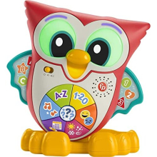 Fisher-Price Linkimals Light-Up & Learn Owl, English Version, interactive musical learning toy with lights and motion for toddlers ages 18 months