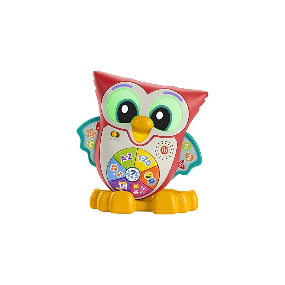 Fisher-Price Linkimals Light-Up & Learn Owl, English Version, interactive musical learning toy with lights and motion for toddlers ages 18 months