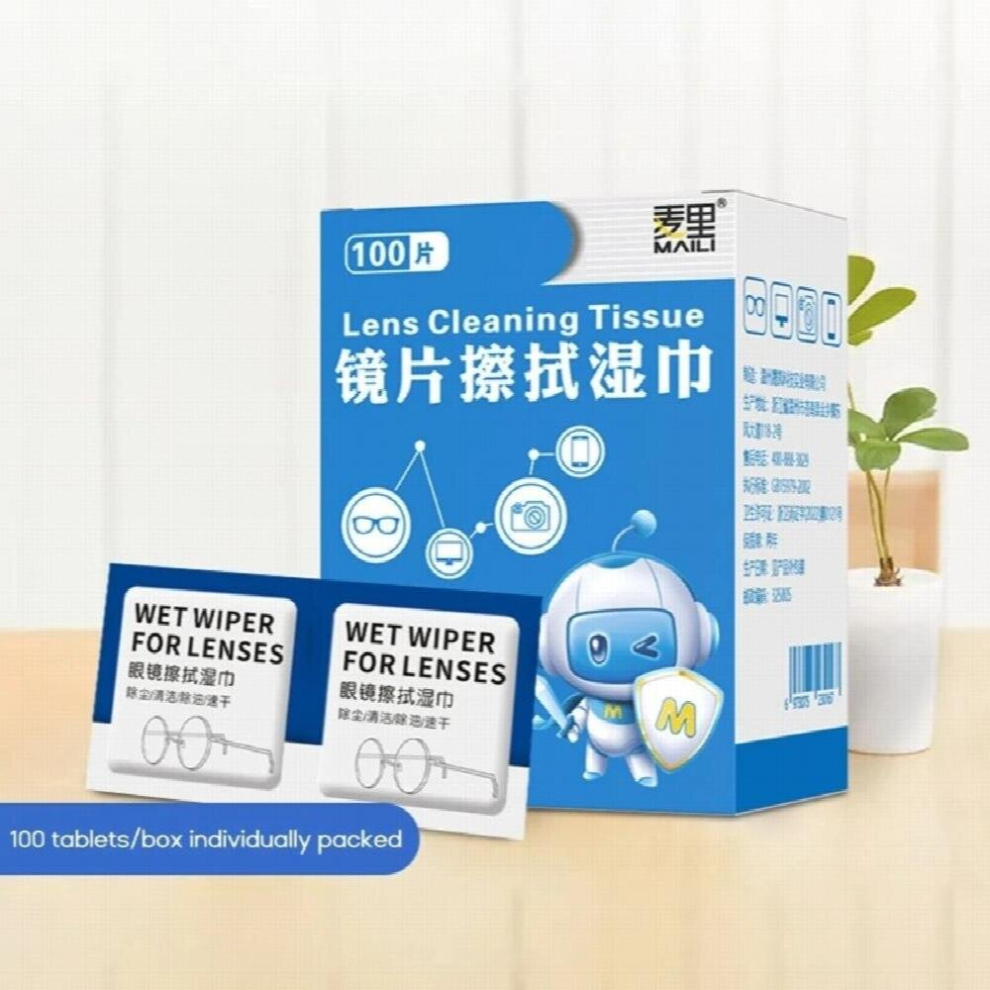 Multicoloured Pre-Moistened Lens Cleaning Wipes For Eyeglass Lenses Sunglasses Cleaning Wipes