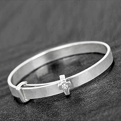 Silver Plated Christening or New Baby Bangle (6780) 2