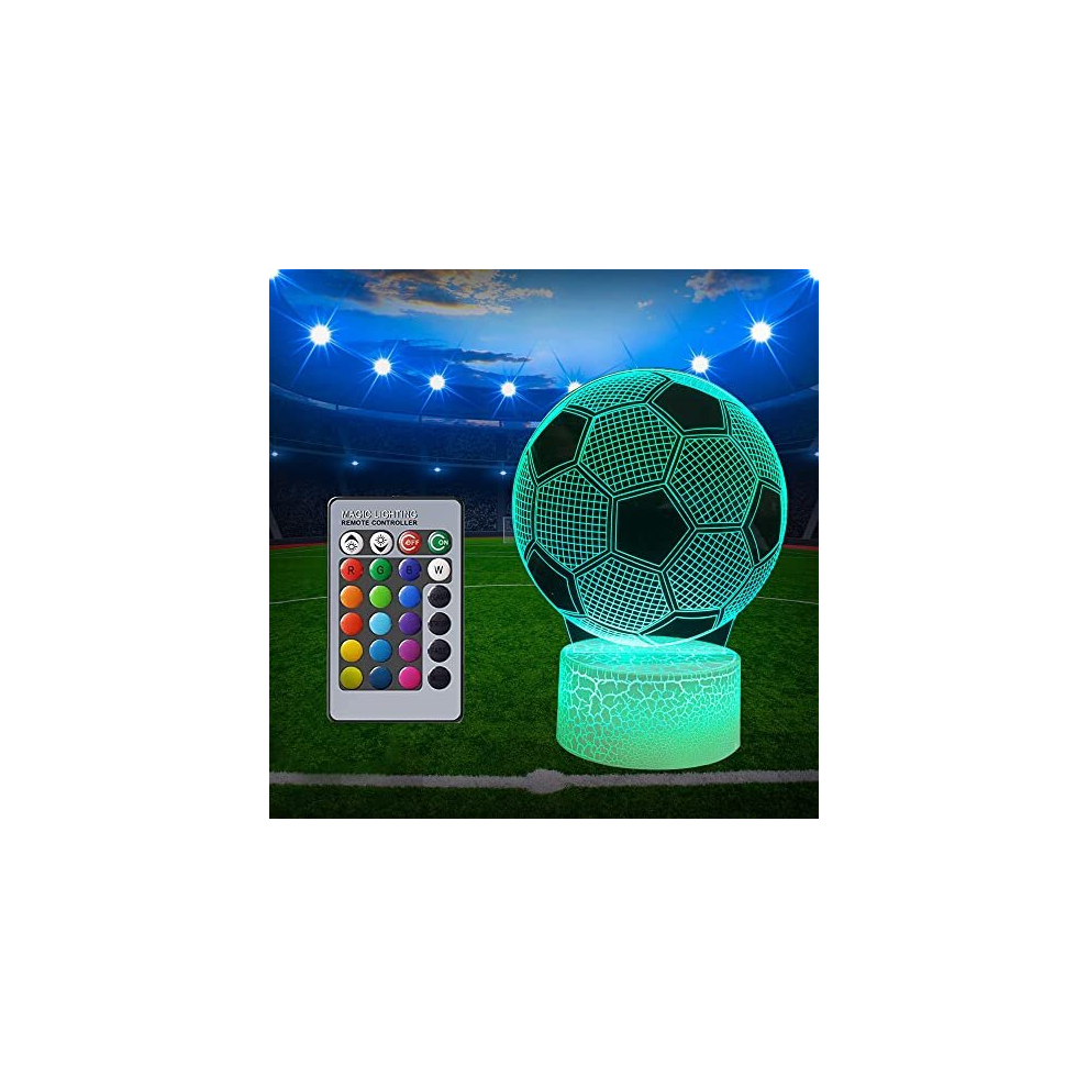 3D Football Illusion Lamp,Decorative Desk Lamp, 16 Colours Football Lamp for Boys Kids Christmas Gifts Adults Changing Sleeping Lighting with Smart