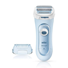 Silk-épil 5 Lady Shaver, 3-in-1 Electric Shaver, Trimmer and Exfoliation System, Wet & Dry, 5-160, Blue