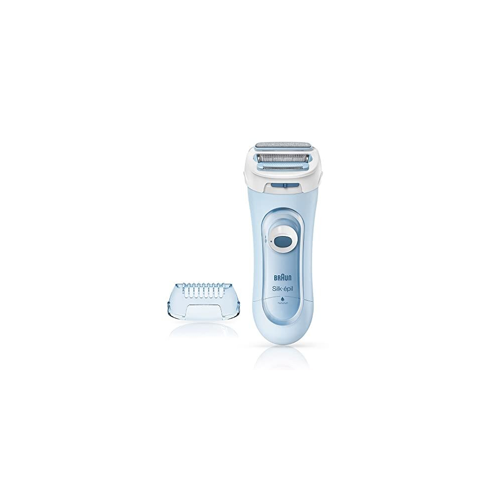 Silk-Ã©pil 5 Lady Shaver, 3-in-1 Electric Shaver, Trimmer and Exfoliation System, Wet & Dry, 5-160, Blue