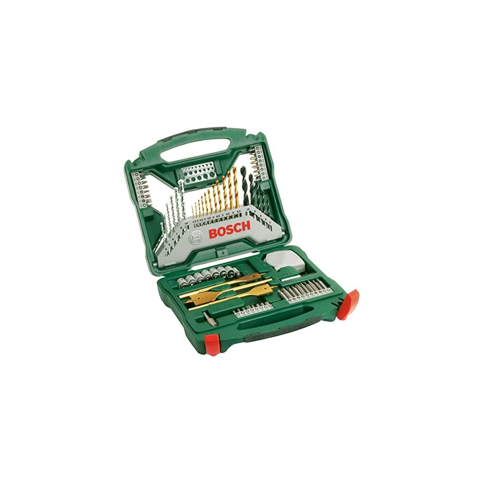 Bosch 70-Pieces X-Line Titanium Drill and Screwdriver Bit Set (for Wood, Masonry and Metal, Accessories Drills)