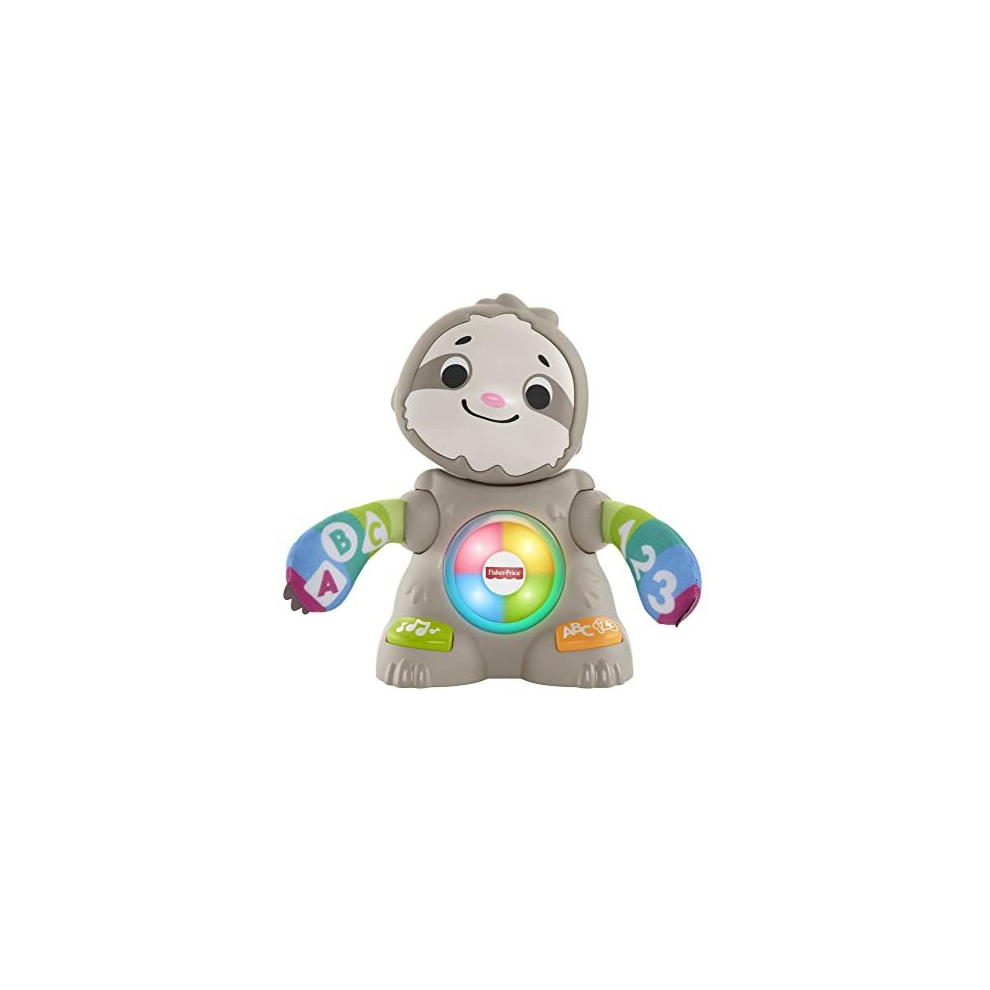 Fisher-Price Linkimals Smooth Moves Sloth - UK English Edition, interactive toy with lights, music, learning content and motion for baby ages 9