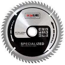 TCT16560T 165mm x 60t TCT Thin Kerf Cordless Circular Saw Blade Compatible with Dewalt Makita