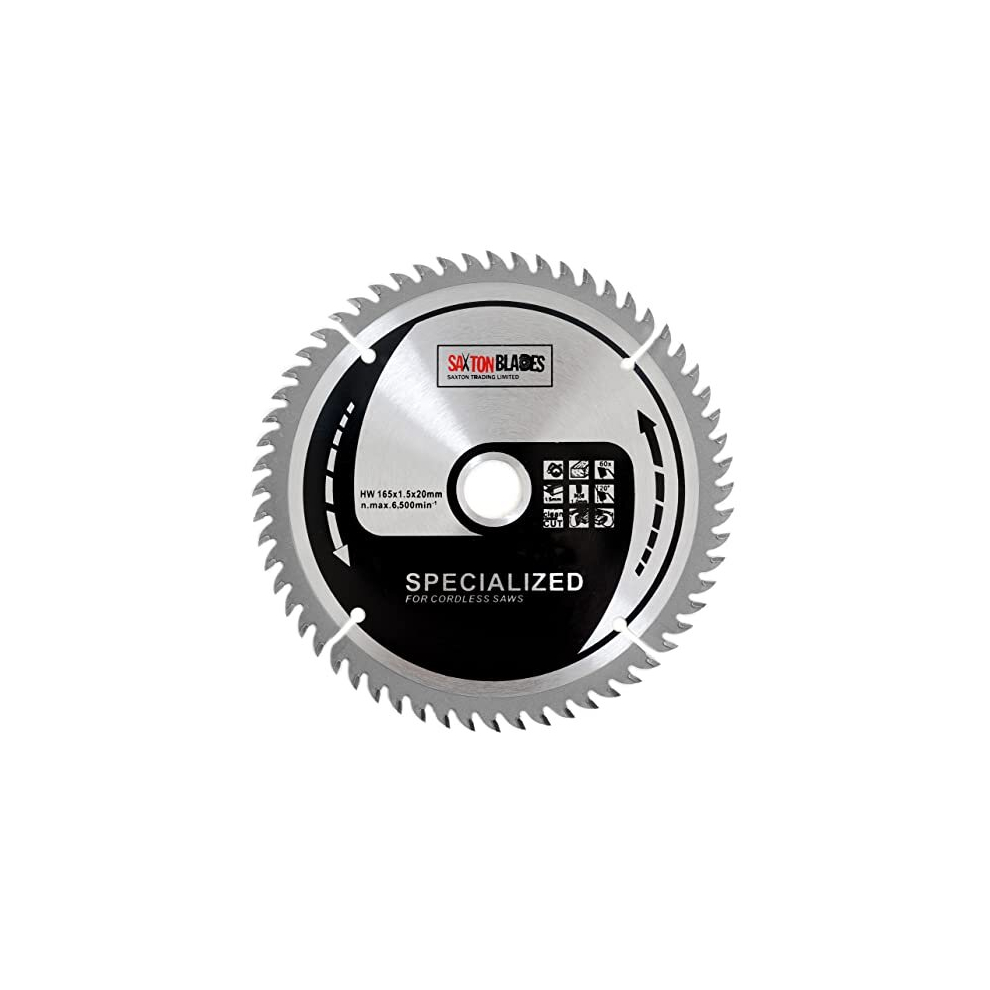 Tct16560t 165Mm X 60T Tct Thin Kerf Cordless Circular Saw Blade Compatible With Dewalt Makita 5011275153709