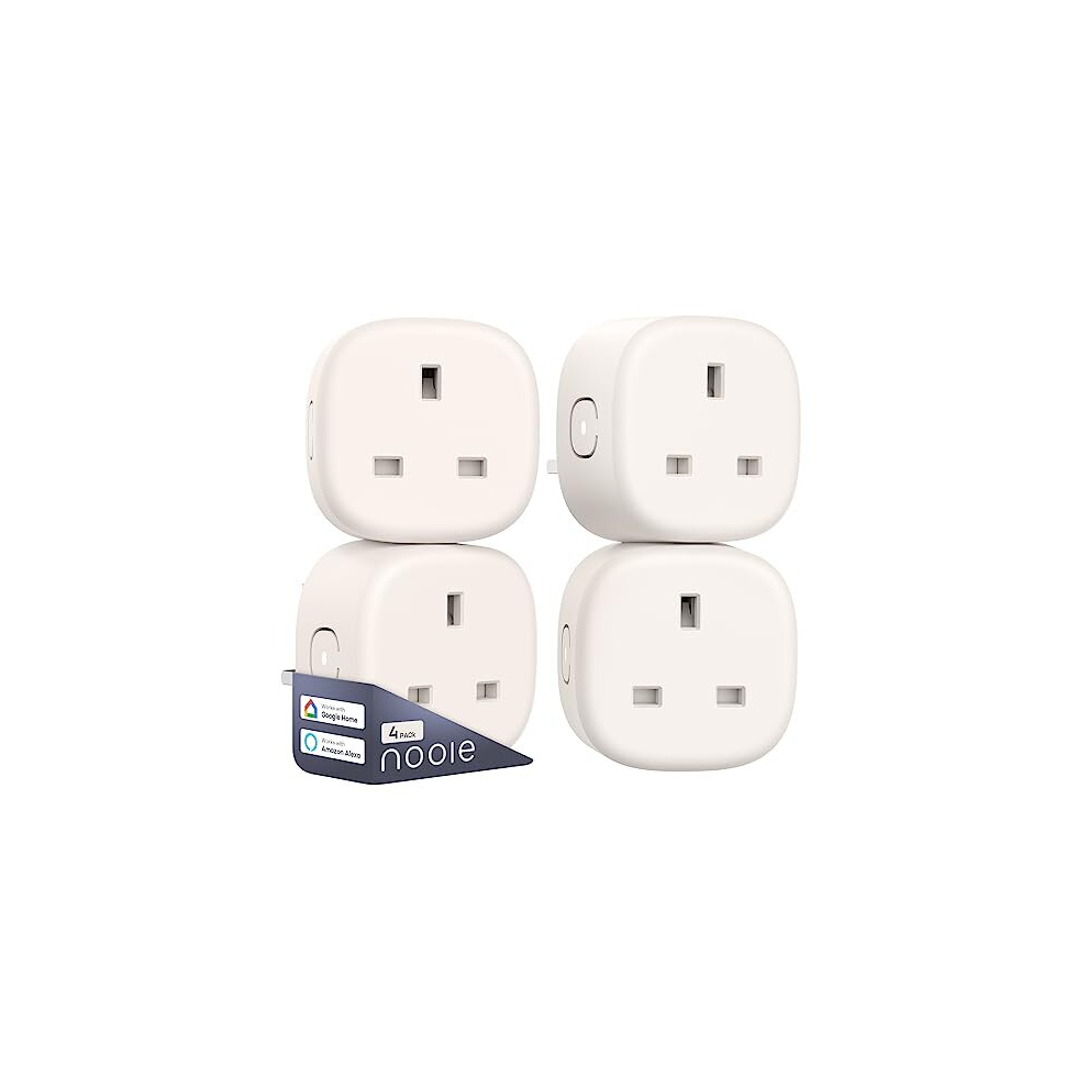 Nooie Smart Plug, 13A Wifi Smart Plug With Alexa And Google Home, Alexa Smart Plug With Voice Control, Alexa Plug Remote Control Timer, 2.4 Ghz Wi-Fi