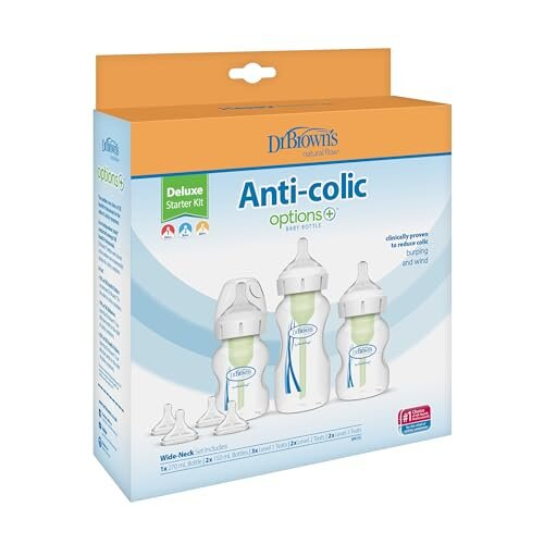 Options+ Anti Colic Baby Bottle, Wide Neck, Starter kit 2