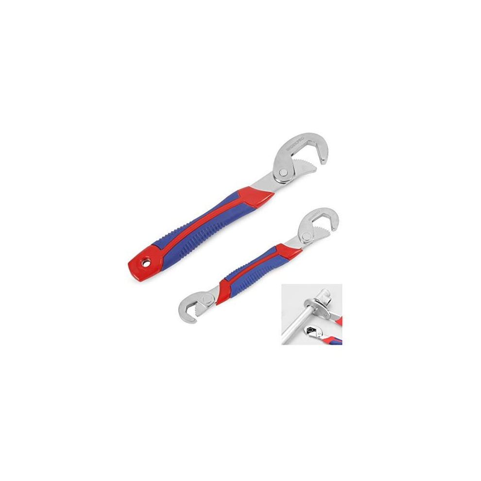 2-Piece Adjustable Wrench Spanner Set, High Carbon Steel Multi-Function Universal Quick Snap Grip, 6Mm To 32Mm Adjustable Wrench Spanners For Home 5011275158995